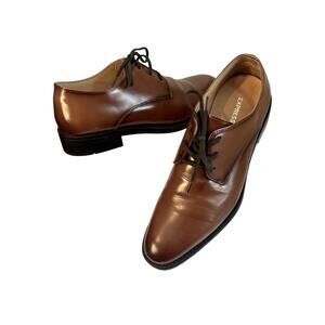 Express Shoes Mens Size 8 Brown Leather Upper Oxford Lace Up Lined Hipster